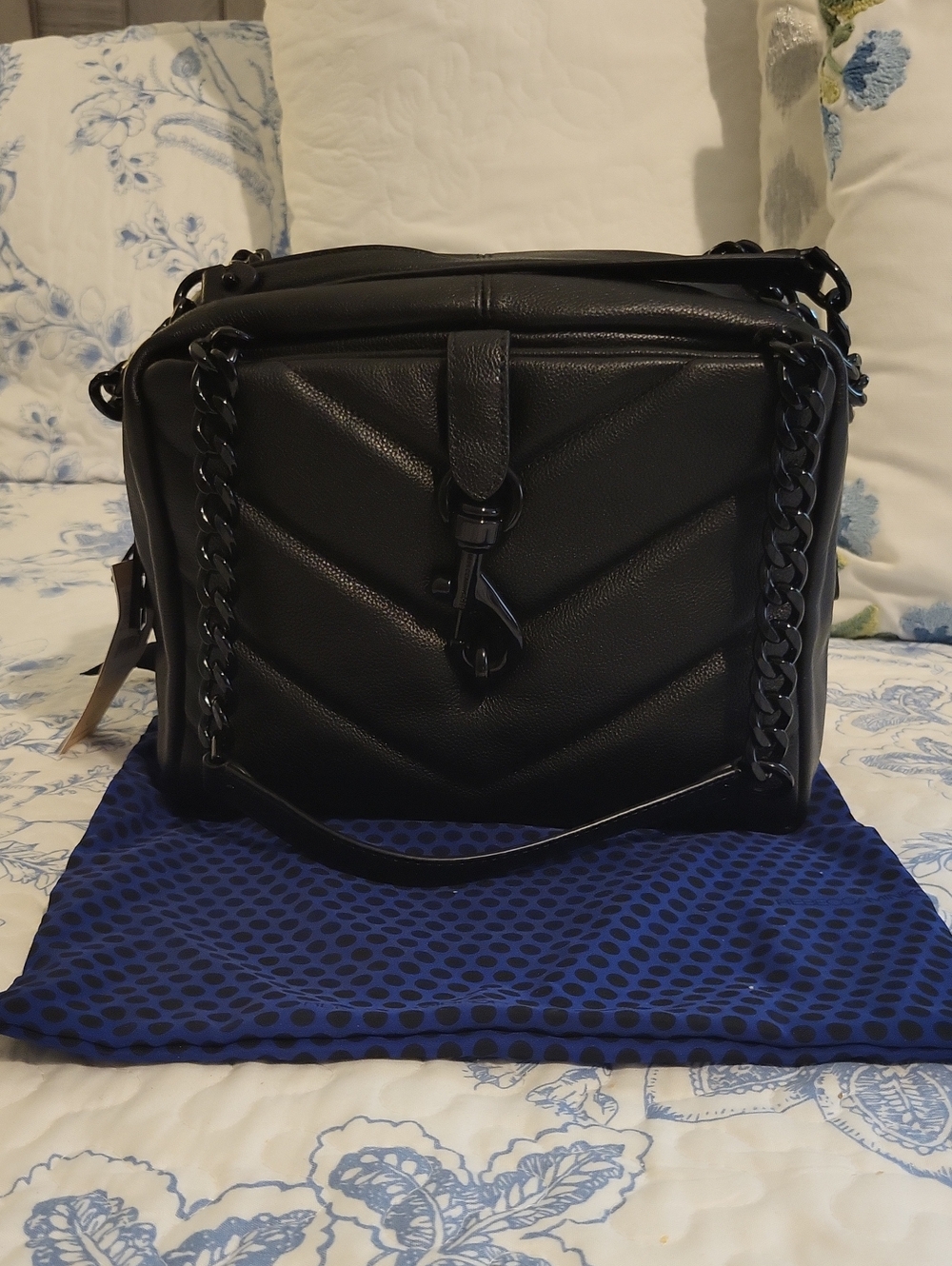 Rebecca Minkoff Black Quilted Chain-Handle Shoulder Bag